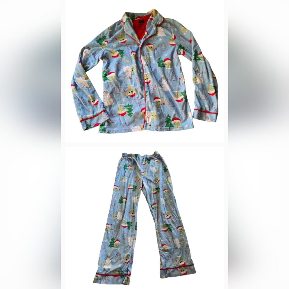 Kids Blue Pajamas with Holiday Print
